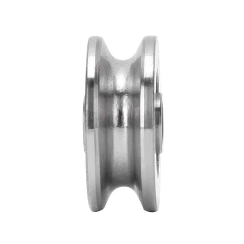 Rock Solid Steel V Groove Ball Bearings 10 Pack V1804 track roller side view, steel construction for smooth operation in motors.