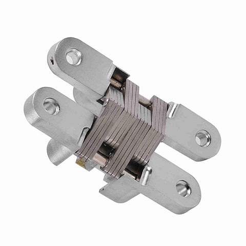 Invisible 180 Degree Concealed Cabinet Hinges For Smooth Doors Zinc Alloy Cross Design Heavy Duty 10kg Load Fifty Thousand Open Close Cycles Built To Last Fits 94mm And Four Size Variants For Cabinets Wardrobes And Sliding Doors