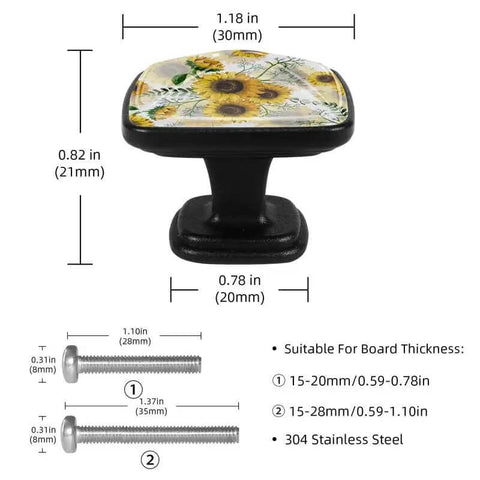 Slap These Four Pack Sunflower Cabinet Knobs Onto Your Dressers Or Kitchen Drawers For A Quick Remodel. Crafted From Durable Abs Glass.