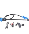 High Capacity Electric Drum Pump 120V AC And 12V DC Models With 5 GPM Flow includes power cords and accessories for fluid transfer.