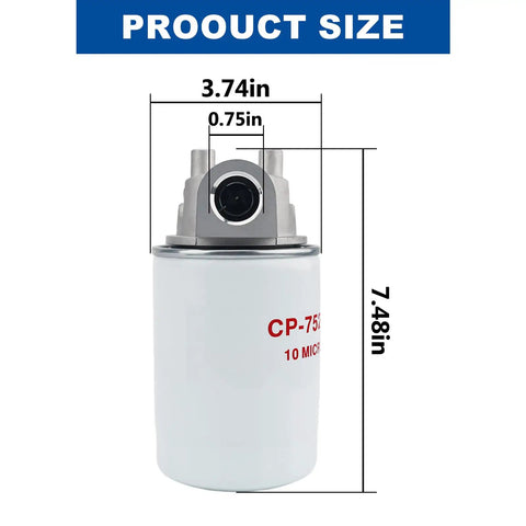 Spin On Hydraulic Oil Filter Assembly With Indicator Ports For Petroleum Based Fluids, 10 Micron Filtration, 20 GPM, 200 PSI, Three Quarter Inch NPTF Return Line Ports, For Tractors, Excavators, And Industrial Equipment