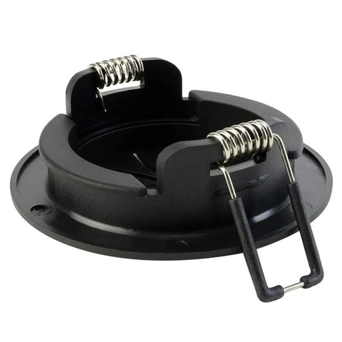 Spring-lock cable pass-through port, 2 in inner diameter, black, round mounting base