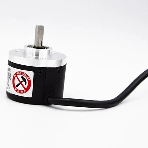 1000 PPR Rotary Encoder For Precision Motion Control Rock Solid Industrial Grade Sensor With Easy Install Durable Build For CNC And Automation Systems Reliable Performance In Tough Industrial Environments, black metal shaft encoder with cable