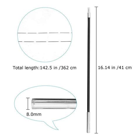 Replacement Beach Tent Poles For 3 Person Tents, 10-Section Pole Set showing 142.5 inch total length and 16.14 inch sections