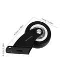 4 Pack Heavy Duty Side Mount Caster Set Built Tough Silent Glide Sliding Door Hardware For Barn Doors Wardrobes Cabinet Plant Stand Trolley Replacement Rail Roller Kit close-up black caster with dimensions.