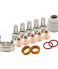 Lincoln Plasma Torch Consumables Kit 16 Pcs For Tomahawk 375 LC25 KP2842 1 To KP2842 5 With 5 Electrodes 5 Nozzles 1 Cap 2 Whirl Rings