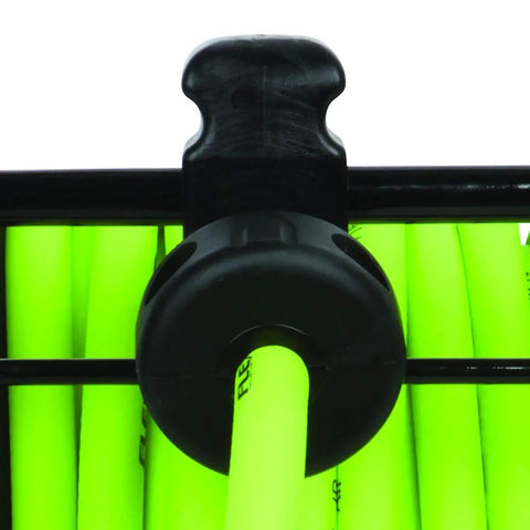 Close-up of Portable Manual Open Face Air Hose Reel For Easy Winding No-Tangle 3/8 Inch By 50 Feet Heavy Duty In ZillaGreen