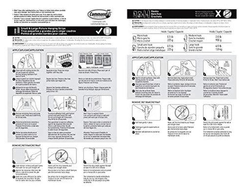 Instruction manual for Clear Variety Pack For Damage Free Hanging with diagrams and step-by-step application and removal process.