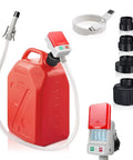 Auto Stop Fuel Transfer Pump Portable Gas Can Pump with USB Type C or battery power, 3.2 GPM quick fill, 51 inch hose, 4 can adapters