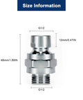Solid Brass Shower Head Swivel Ball Adapter With Chrome Finish, No Fuss Easy Install Universal Shower Arm Extension, High Flow Ball Joint Connector, Leak Free And Durable Fit For Any Shower. Size info: G1/2, 48mm, 12mm chrome brass connector