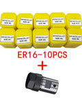 Heavy Duty Er11 Er16 Er20 Spring Collet Set With Nuts And Spindle Motor Shaft Extension Rod For Precision Cnc Lathe And Engraving Tools, includes 10 yellow ER16 collets.