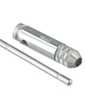 Heavy Duty Adjustable T Handle Tap Wrench Ratchet Set For M3 To M8 Metalworking Tools With Precision Ratcheting Action And Screw Extractors For Steel Threading On Tough Jobs Easy One Handed Grip, silver steel tap wrench with handle