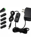 12V 1A DC Power Supply With On Off Switch AC 100 240V Input To DC 12V 6.2 Foot Cord 5.5 By 2.5mm Plug Plus Five Pro Tips For LED Strip Lights And Security Cameras, with five adapter tips
