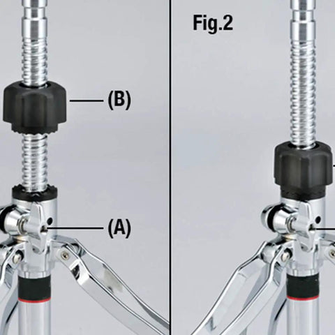 Detailed view of heavy duty adjustable drum throne feature, showing smooth height dial and double brace design.