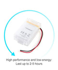 3.7V Rechargeable Li Po Battery For mBot Robot Kit, 1800mAh Initial Capacity, JST PH 2 Pin Connector, Easy Plug And Play Power Up For Your Coding Bot, Replacement Battery For Smart Robotics Projects, shown with 2-pin lead