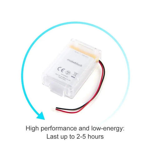 3.7V Rechargeable Li Po Battery For mBot Robot Kit, 1800mAh Initial Capacity, JST PH 2 Pin Connector, Easy Plug And Play Power Up For Your Coding Bot, Replacement Battery For Smart Robotics Projects, shown with 2-pin lead