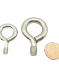 Heavy Duty 25 Piece Set Of M3 To M10 Lifting Eye Bolts And Ring Screw Hooks Threaded Hardware Kit In 304 Stainless Steel Rustproof And Outdoor Ready Solid One Piece Design For Secure Lifts, M3 and M10 eye bolts with penny for size