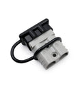 Kickass Universal 120A 6 Gauge AWG Battery Quick Connect Disconnect Kit With Dust Cover Handle For Trailer Winch And Solar Gear Grey connector with black rubber strap