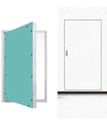 Heavy Duty Aluminum Drywall Access Panel With Flush Mount Hidden Inspection Door, seamless gypsum cover opened for easy access.