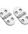 Two Pack Heavy Duty Oval Hinges in 316 Stainless Steel for Outdoor Cabinets, Boat And RV Doors, Marine Grade, Corrosion Resistant, Smooth Quiet Operation, Built Tough For Harsh Environments.
