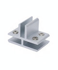 Heavy Duty Aluminum Glass Partition Clip Connector For Shelves And Cabinets, Seamless Panel Mount Hardware With Silver Finish, No Wobble