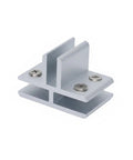 Heavy Duty Aluminum Glass Connector Clip for Display Cabinets and Office Partitions Silver Finish Shelf Hardware side view