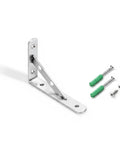 Stainless Steel Triangle Shelf Bracket Wall Mount For Floating Shelves, Heavy Duty Kitchen And Living Room Storage Support, 15.7 By 5.9 By 1.2 Inches, One Piece, showing mounting screws