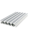Aluminum T Slot Profile for CNC 3D Printer Frame European Standard Anodized Finish 2020 2040 2060 2080 Series, 250mm Length, Beefy Built To Last Durable Builder Rail for Custom Projects, silver aluminum extrusion