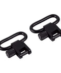 Pair of black steel quick detach sling swivels from Lever Action Rifle Sling Mount Kit with Quick Detach Sling Swivels And Split Band 1 Inch QD Magazine Tube And Buttstock Mounting System For Lever Action Hunting Rifles