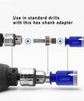 SHDIATOOL diamond drill core bits with hex shank adapter, 10-piece set, blue cutting heads