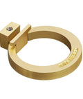 Brushed Gold Cabinet Ring Pulls 4 Pack Zinc Alloy Drawer Pulls hardware close-up, round handle with fingerprint resistant finish
