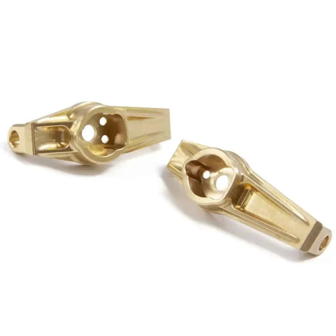 Heavy Duty Brass Front Hub Carriers For Trx4 1 10 Scale RC Trucks With Adjustable Mounts, close-up view of two carriers