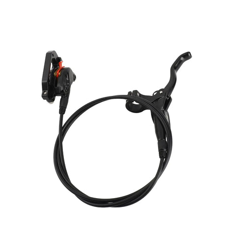 Close-up of hydraulic disc brake upgrade kit for mountain and road bikes bilateral oil system with quick install hardware rear brake conversion.