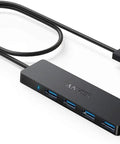 4 Port USB 3.0 Hub For Laptops And PCs, Ultra Fast 5Gbps Data Transfer, Turns One USB Port Into Four, USB Splitter For Desktop Or Travel, Charging Not Supported