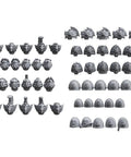 Gray Helmets And Shoulder Pads Army Gear Pack For Uncustom Armies 7th Legion Featuring 40 Helmets And 40 Shoulder Pads