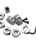 Drill Bit Depth Stop Collar Pro Grade Kit Built Tough with Eight Sizes and 3mm Allen Wrench for precise drilling.