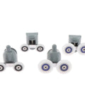 Top Shelf Shower Door Rollers Double Gliding Heavy Duty Zinc Alloy Pulleys, 27mm gray gliders for smooth silent operation.