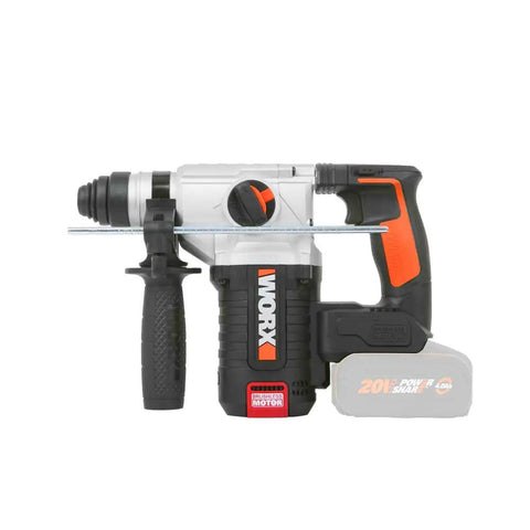 Built Different Heavy Duty Cordless Rotary Hammer Drill With Brushless Motor And Variable Speed Trigger, close-up view.
