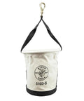 Heavy-Duty Tapered-Wall Bucket With No 4 Canvas, Web Handle Running Down The Sides, Riveted Leather Strap And Swivel Snap Included