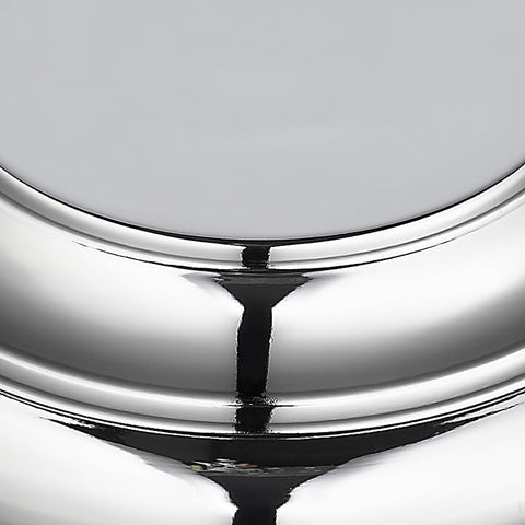 Close-up of chrome finish on Duncan Bath Fixture 3602-BA3 CH-BLK with Chrome Finish and Matte Black Shades.