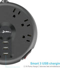 Power Strip With Six Outlets And Three USB Ports, Six And A Half Foot Long Flat Plug Cord, Surge Protector With Overload Protection