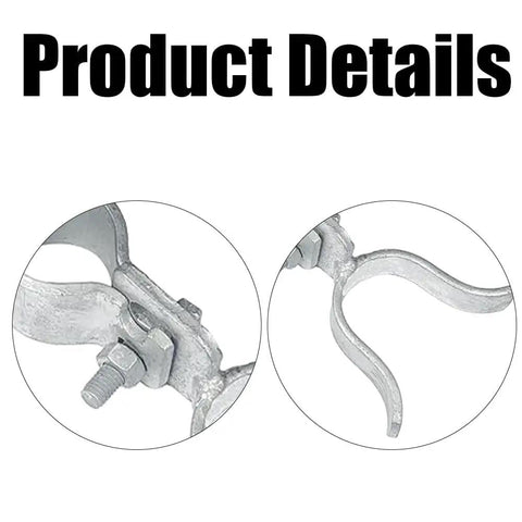 Close-up of Chain Link Gate Fork Latch With Padlock Hole, Galvanized Fence Latch for Gates, Kennels and Runs, Farm Fencing, 1-3/8 inch compatible
