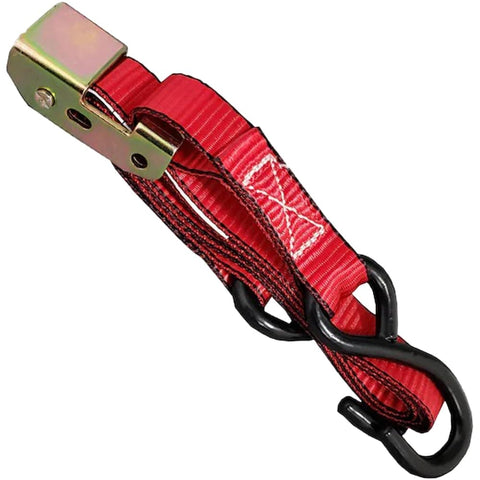 Heavy Duty Cambuckle Straps 1 Inch By 15 Feet 500 Lbs Working Load 1500 Lbs Break Strength Rubber Coated Hooks Cargo Tie Down Straps For Moving Appliances Lawn Equipment And Motorcycles, red strap with black hooks