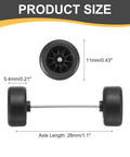 One Sixty Fourth Scale RC Diecast Car Wheels And Tires Set With Real Riders Ten Spoke Black Rims Axles Included dimensions