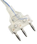 Close-up of a clear plastic and stainless steel connector for Top Notch Sport Fencing Body Cords Cable For Foil And Epee.