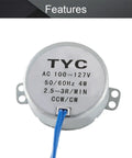 AC 110V Synchronous Turntable Motor Dope Build Friendly 2.5 To 3 RPM 4W CW CCW Direction with blue lead wire