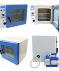 Intbuying 1 Point 9 Cubic Foot Vacuum Drying Oven With Lcd Screen showing front side, adjustable door, and inner shelves for lab settings.