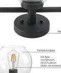 Close-up of metal base and transparent glass shade on Three Light Globe Ceiling Light Fixture Industrial Flush Mount Vintage Glass Shade Ceiling Lamp For Dining Room Living Room Kitchen Island Hallway Bathroom.