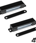 Beefy Heavy Duty Door Magnetic Catch 90Lb Pull Force Stainless Steel Black Three Point Seven Inch 2 Pack with screws