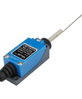 Cat Whisker Flexible Coil Spring Momentary Limit Switch ME8169 1NC 1NO, blue zinc alloy shell, for industrial automation equipment.